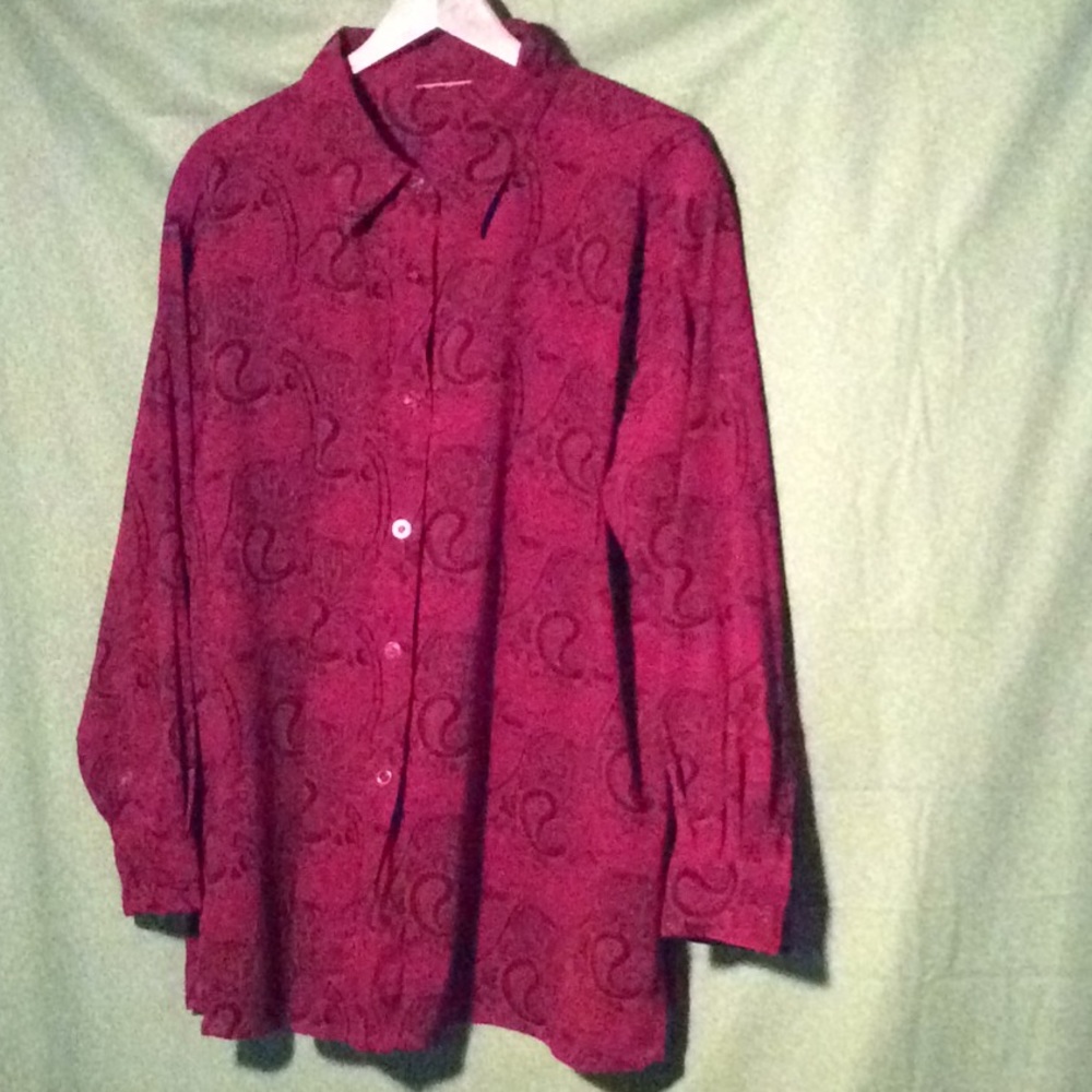 Deep, rich burgundy-rose “Big-Shirt”